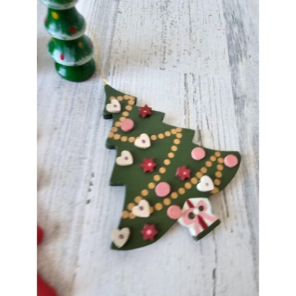 Vintage wooden‎ tree Xmas ornament lot trees - Picture 2 of 7